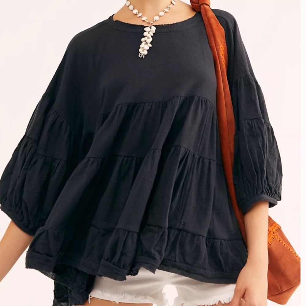 Altar’d State Long Balloon Sleeve Babydoll Blouse